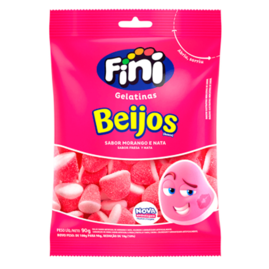 Fini Beijos de Morango 90g - Candy Fini Strawberry Kiss 90g